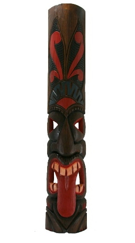 40" Classic Tahitian Tongue Tiki Mask